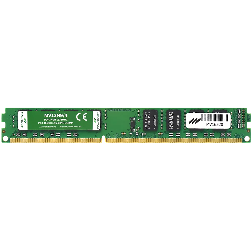 [RAM-MAC-D3-4G] RAM 4GB DDR3 MacroVip PC3-10600 CL9 240PIN UDIMM 1333MHz